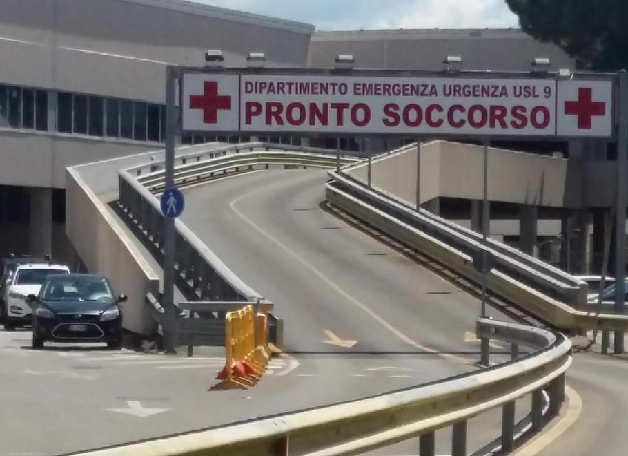 La rampa d’accesso al pronto soccorso del Misericordia di Grosseto