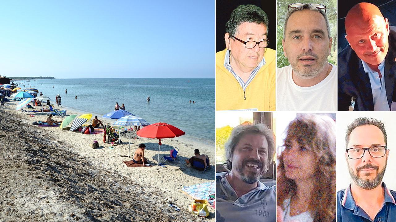Le spiagge di Vada, nelle foto in alto partendo da sinistra Roberto Creatini, Alberto Cagnani e Federico Ficcanterri, in basso a sinistra Roberto Facchini, Gabriella Campodonico e Davide Lippi