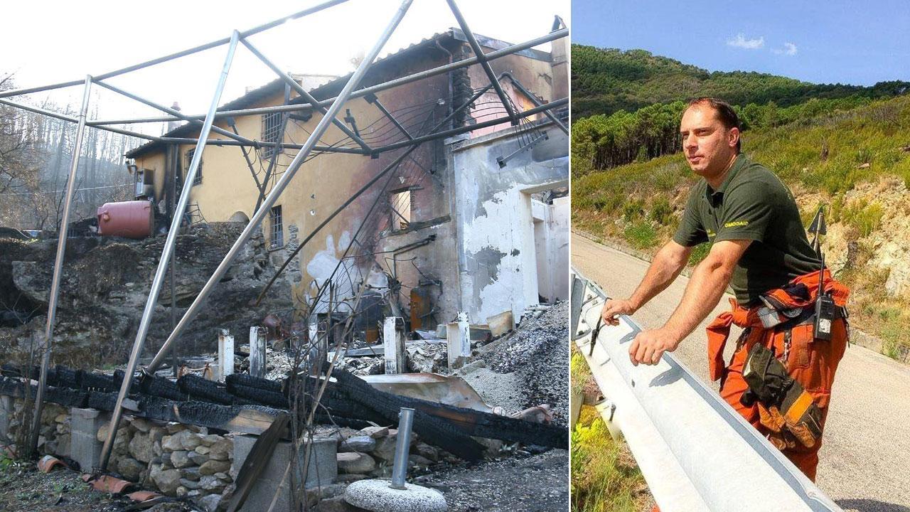 Giacomo Franceschi in tenuta antincendio