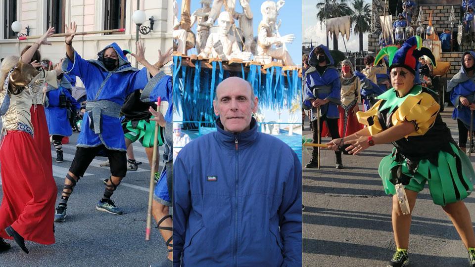 Un dettaglio delle coreografie a sinistra,  Franco Malfatti, Erika Benedetti, la moglie di Franco Malfatti a destra