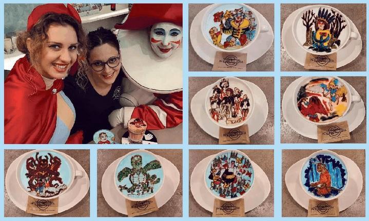 Eleonora Ceragioli e i cappuccini personalizzati con le immagini dei carri