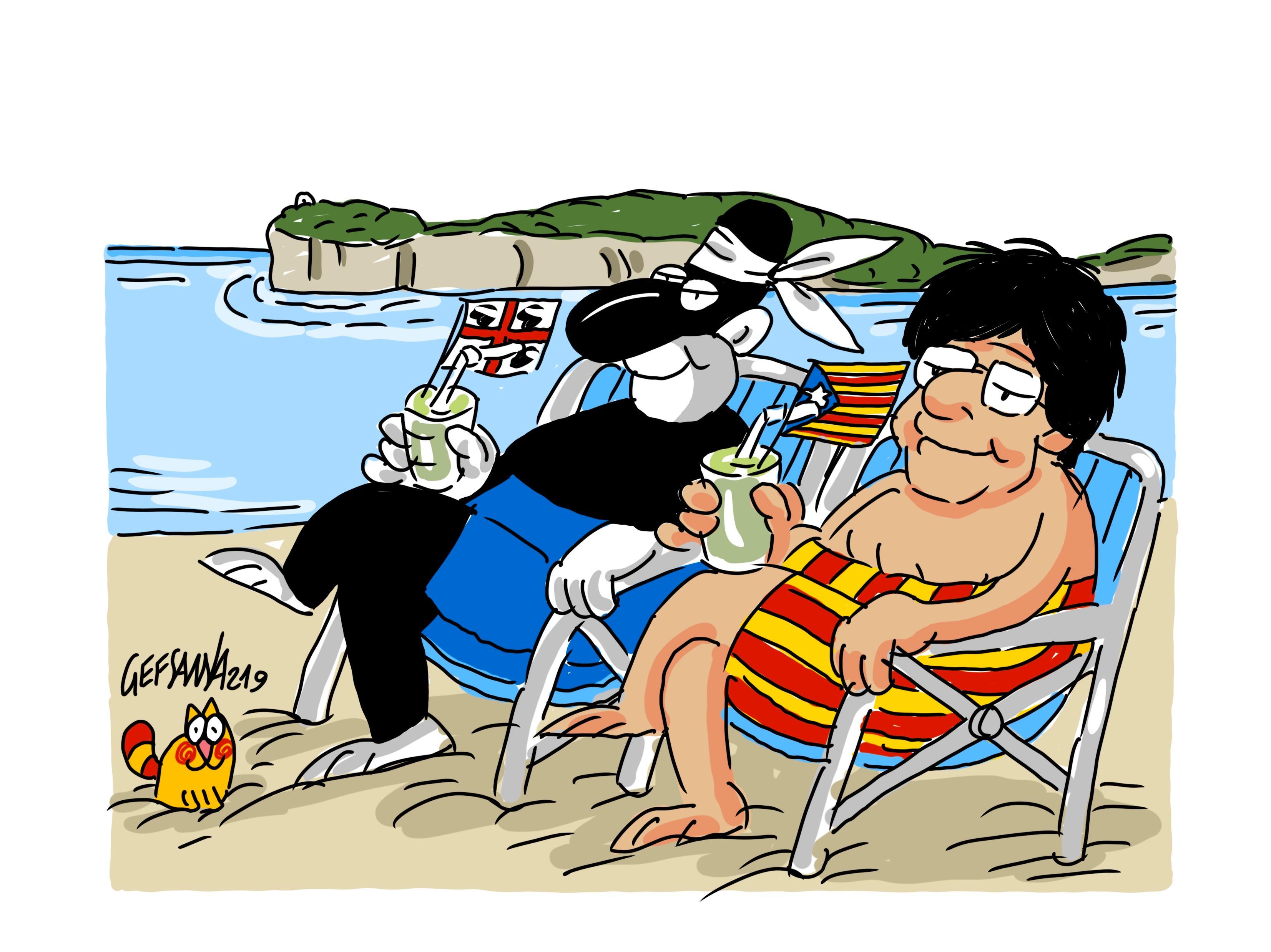 La vignetta di Gef: per Puigdemont ad Alghero incontri politici e bagno di folla