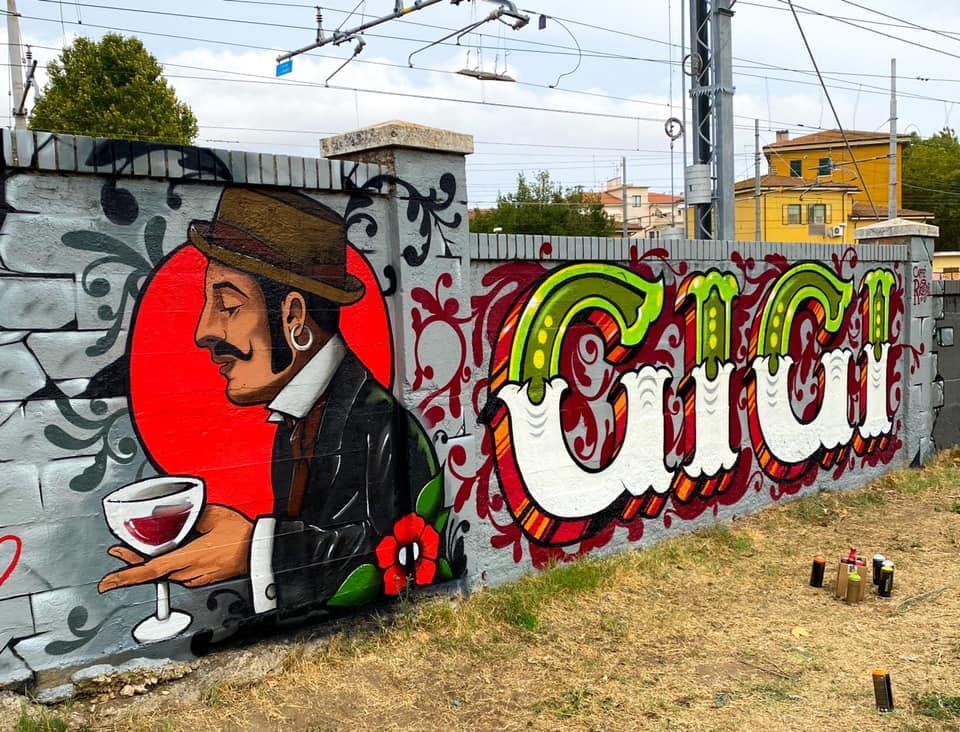 Il murale in omaggio a Luigi Ambrosio, per tutti "Gigi del Ricasoli" (Foto dal profilo Facebook dell'artista Gianni Orlandini)