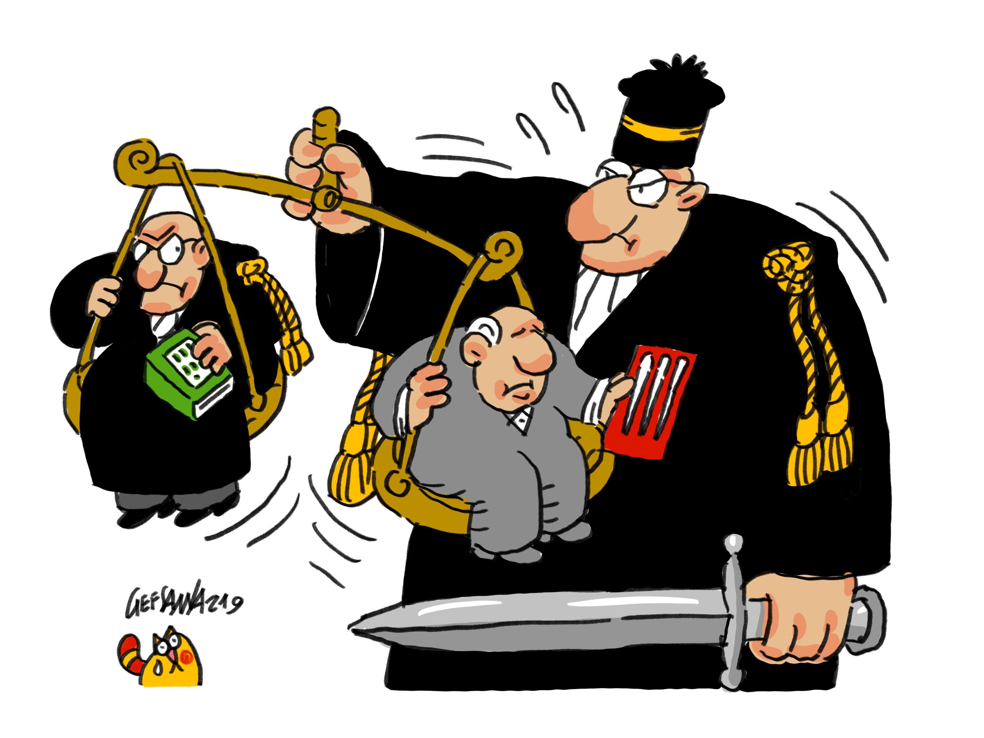 La vignetta di Gef: pensionato in Tribunale per un furto da 8 euro