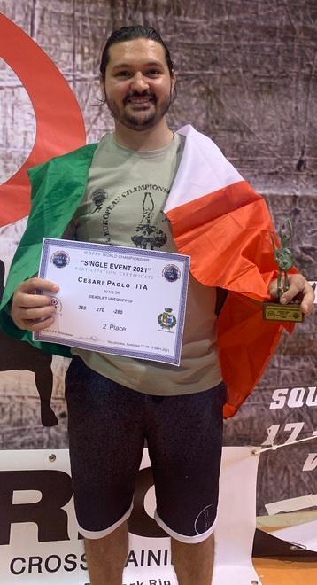 L’argentano Cesari è secondo al mondiale di powerlifting