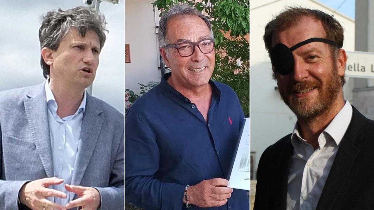 Nella foto a sinistra Massimiliano Angori, al centro Vincenzo Carnì e Roberto Sbragia