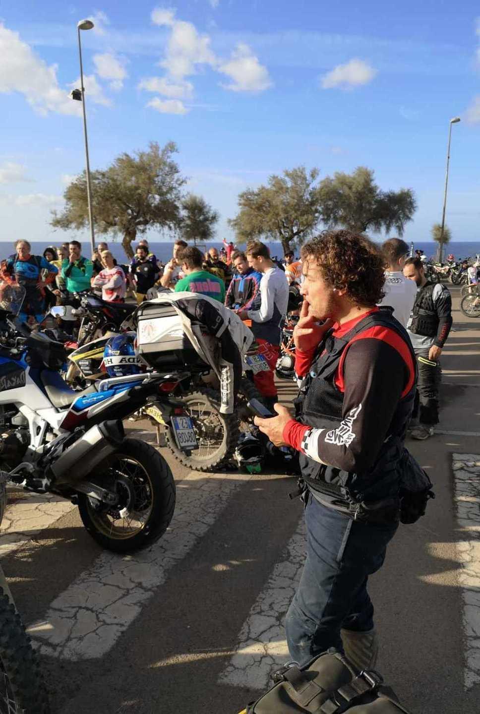 Giorgio Rocca tra i bikers dello Swank Rally