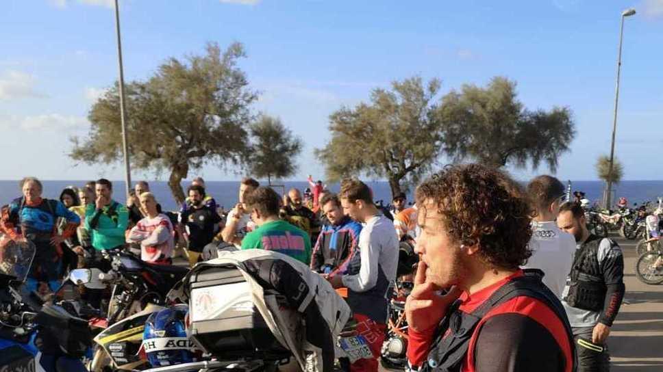 Giorgio Rocca tra i bikers dello Swank Rally