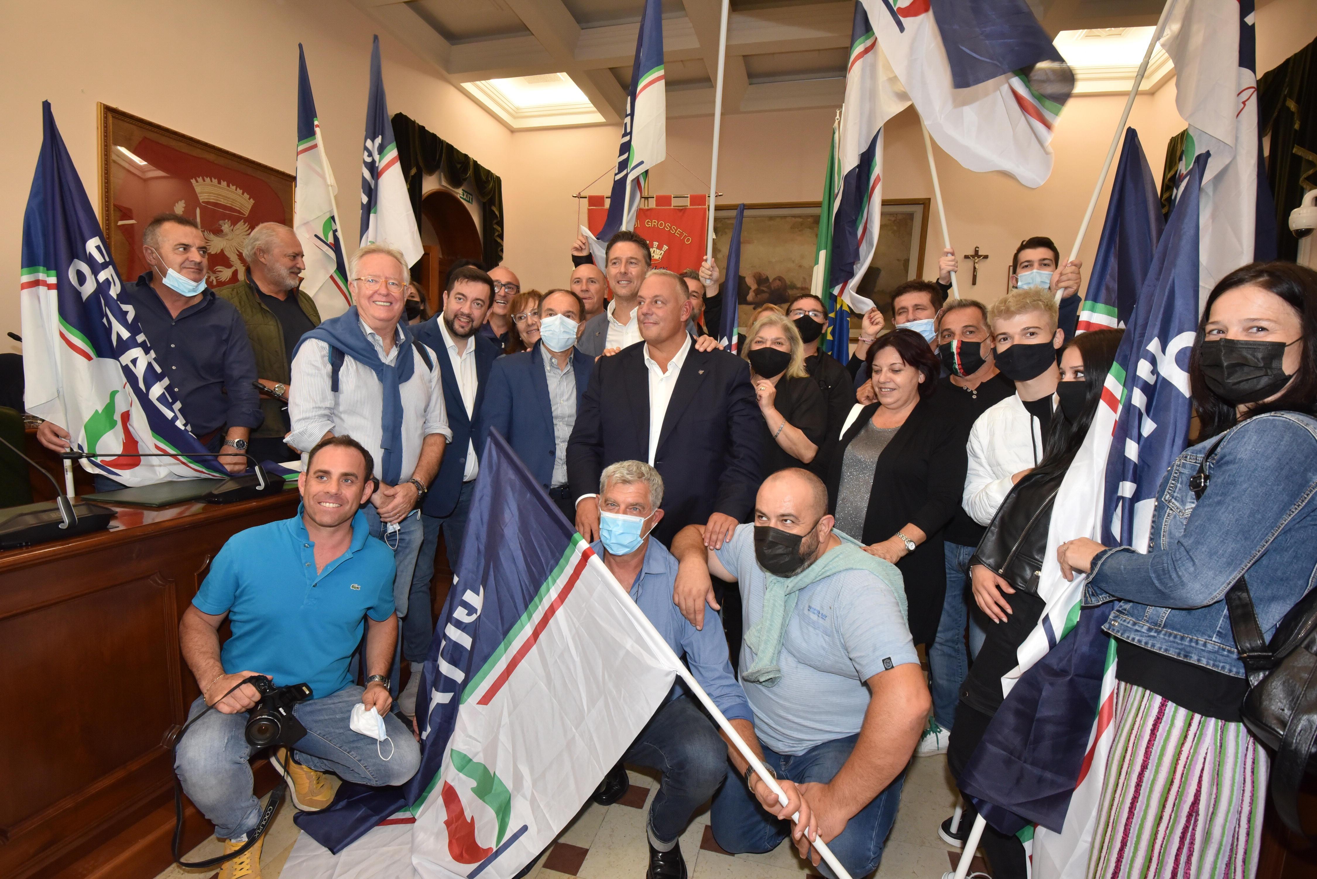 La festa per la conferma di Vivarelli Colonna a Grosseto