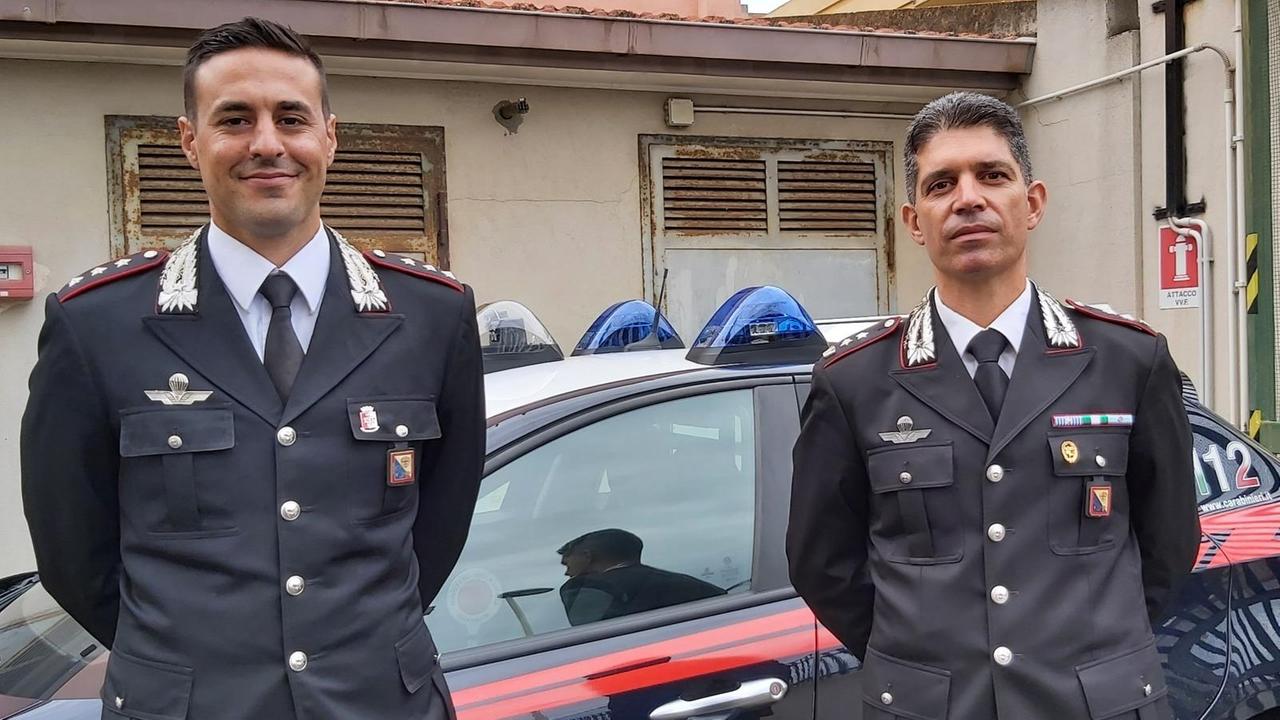 Da sinistra il capitano Michele Cerri e il tenente colonnello Valerio Cadeddu