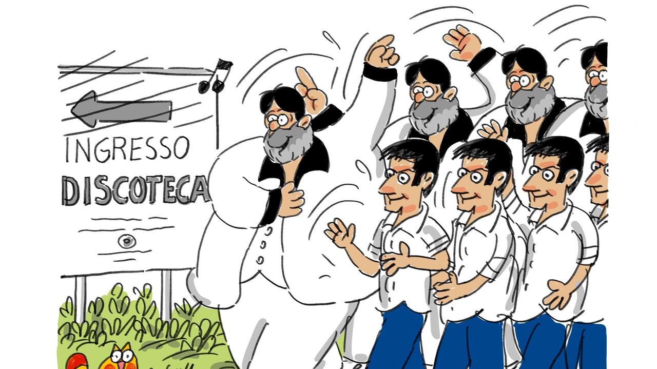 La vignetta di Gef: verso la riapertura delle discoteche, capienza al 35 per cento