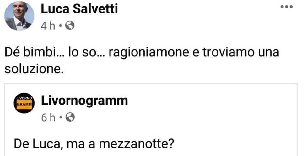 “Dé Luca, ma a mezzanotte?”