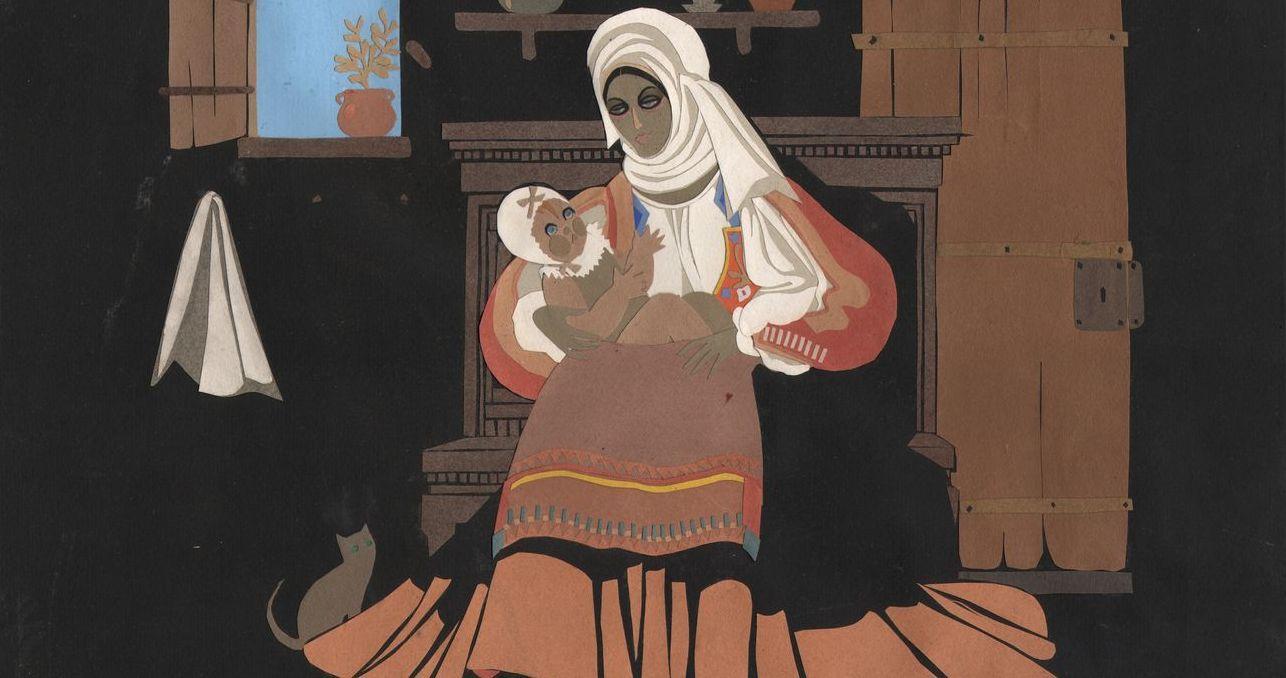 Il collage di Edina Altara intitolato Madre di Barbagia (archivio Altara)