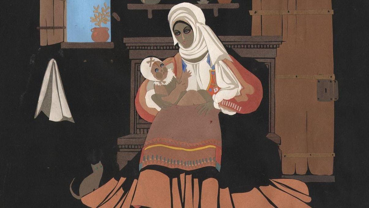 Il collage di Edina Altara intitolato Madre di Barbagia (archivio Altara)
