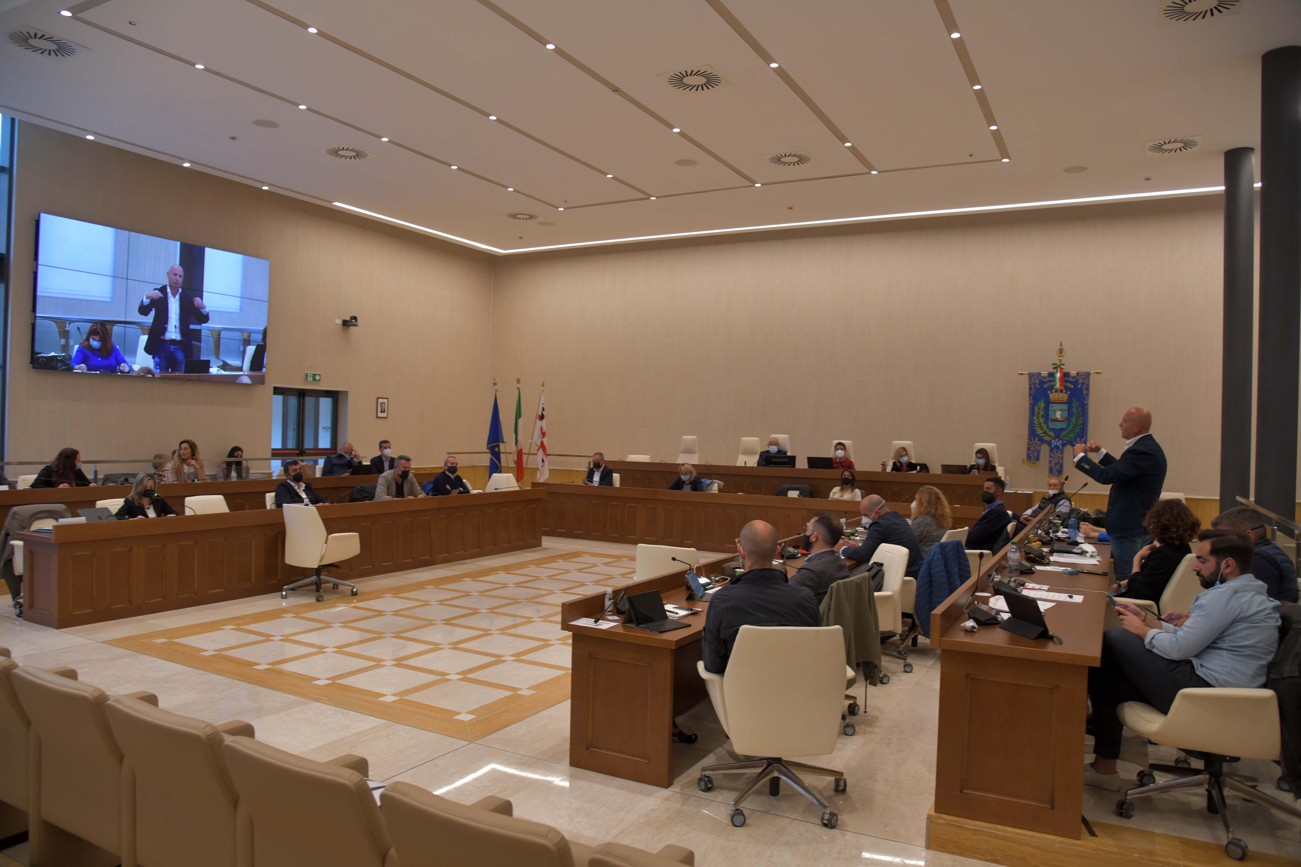 L'aula del consiglio comunale in una foto dello scorso maggio