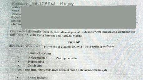 La liberatoria per essere curato in un modulo su IppocrateOrg