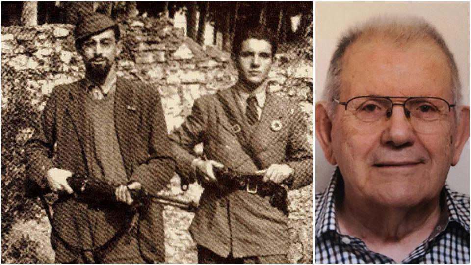 Fusario (a destra) con un compagno di lotte partigiane e Giuseppe Fusario