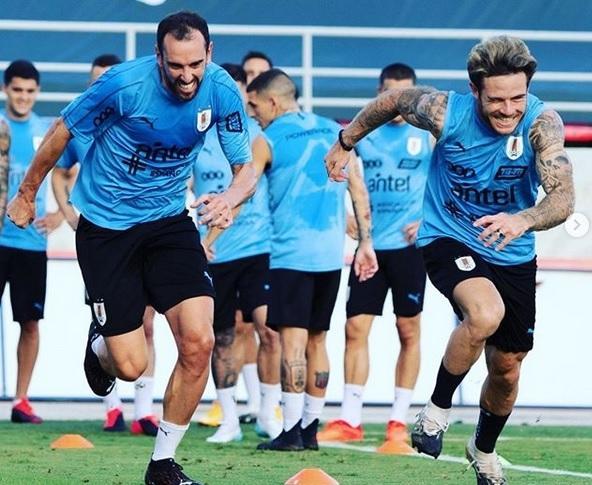 Godin e Nandez in allenamento
