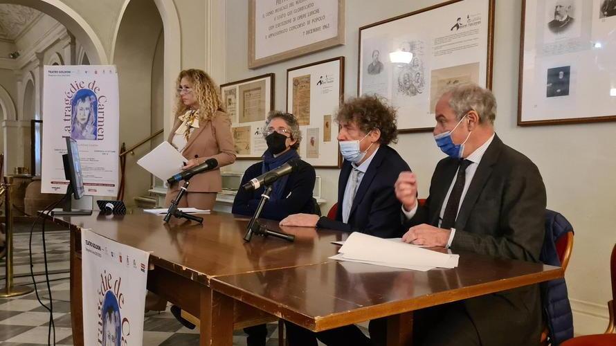 Gamba, Menicagli e Barsotti durante la presentazione