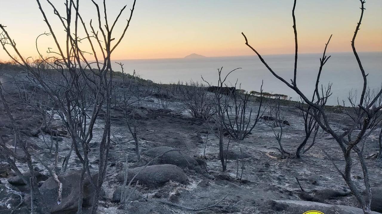 La foto dell'incendio domato scattata da un volontario di La Racchetta Elba domenica17 ottobre alle ore 7,52
