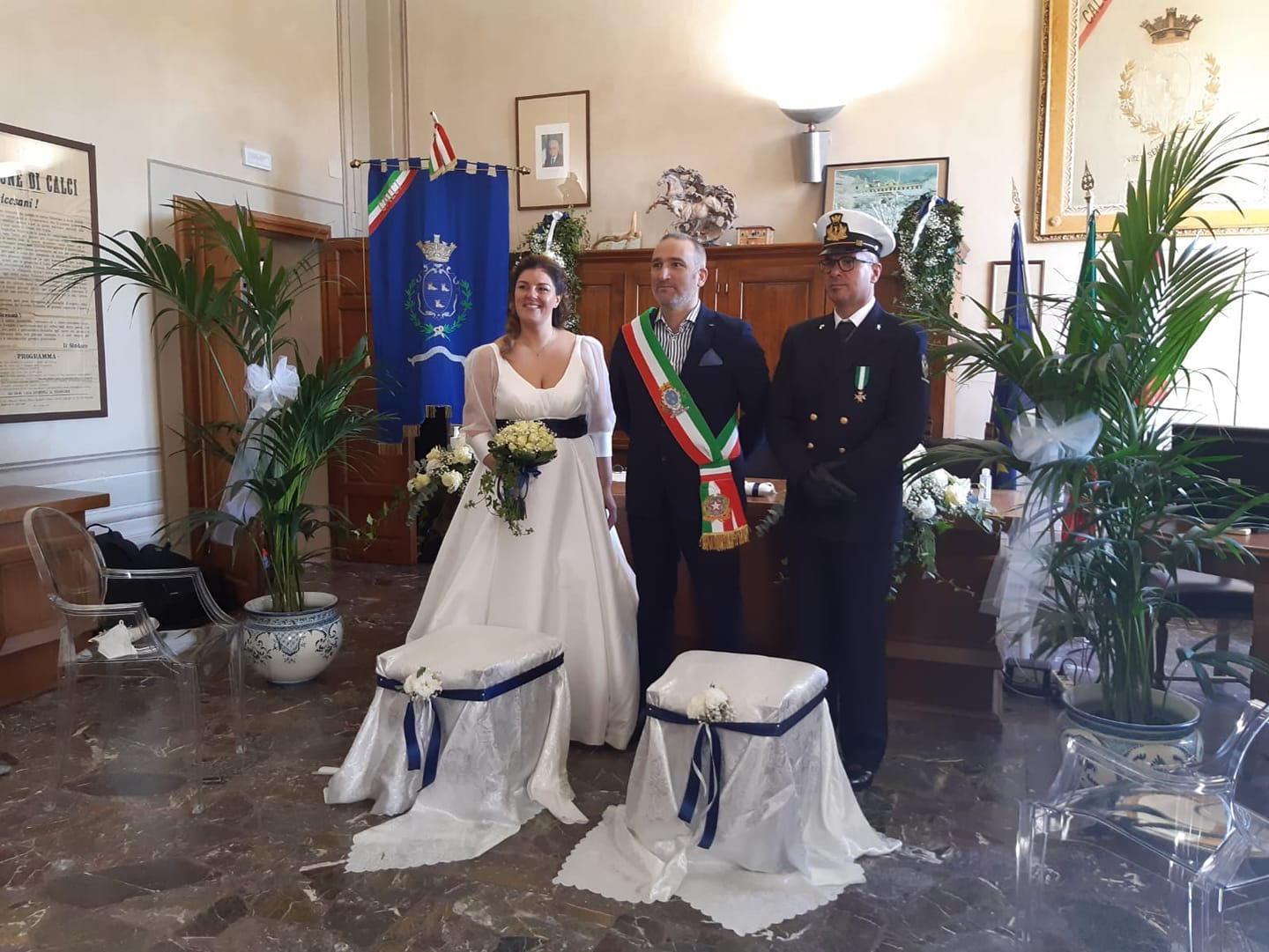 Calci, matrimonio speciale e un pensiero al C130 caduto 