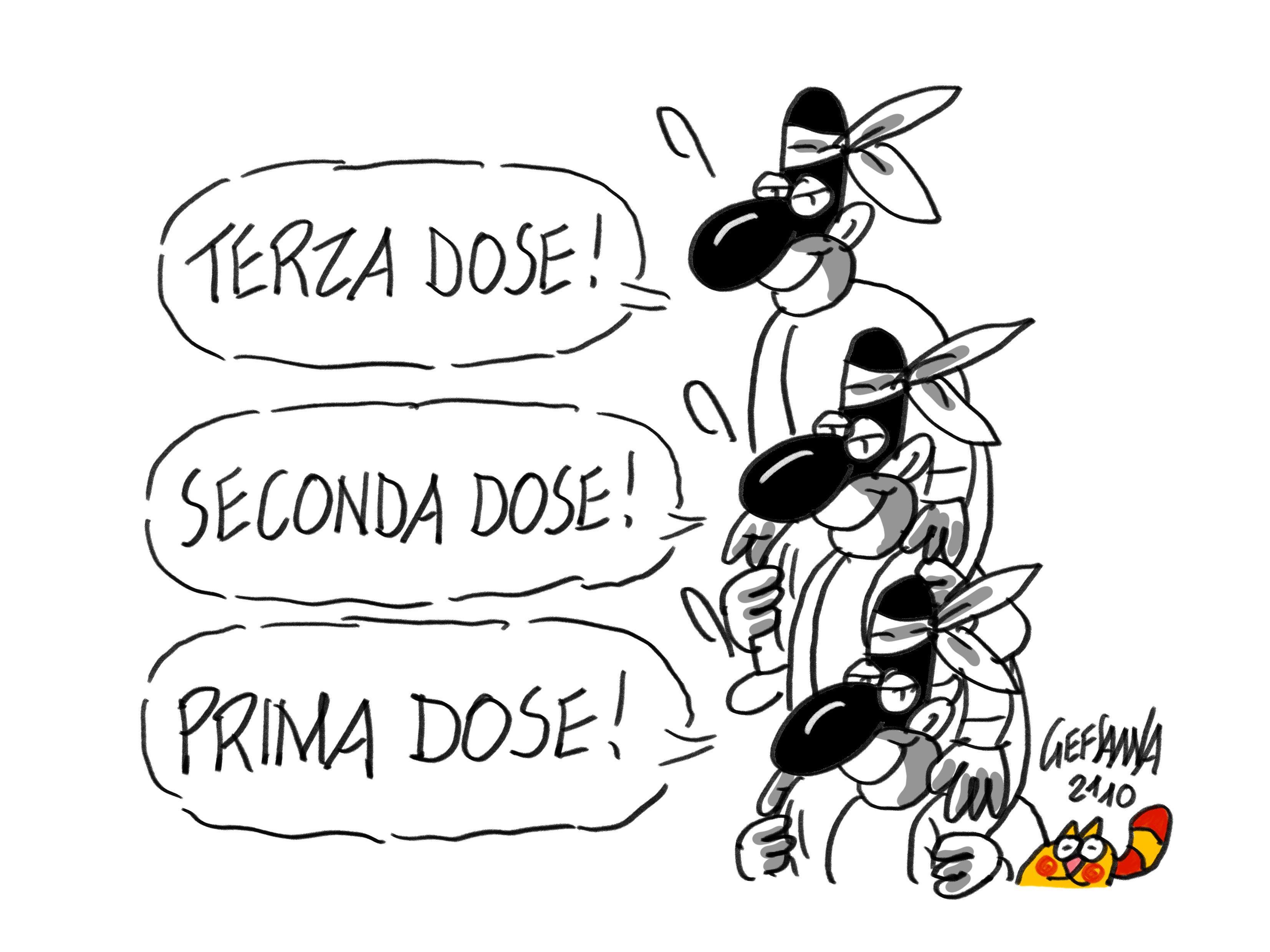 La vignetta di Gef: contagi a picco anche in Sardegna grazie ai vaccini 