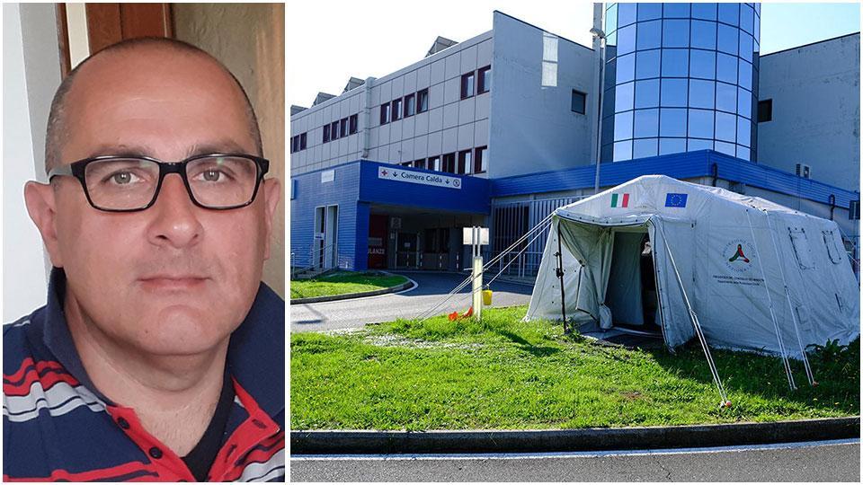 Mauro Coluccino e l’ospedale di Cecina dove è stato ricoverato