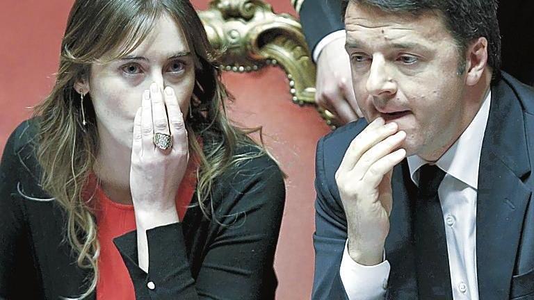 Renzi e Boschi in parlamento in una foto di qualche anno fa