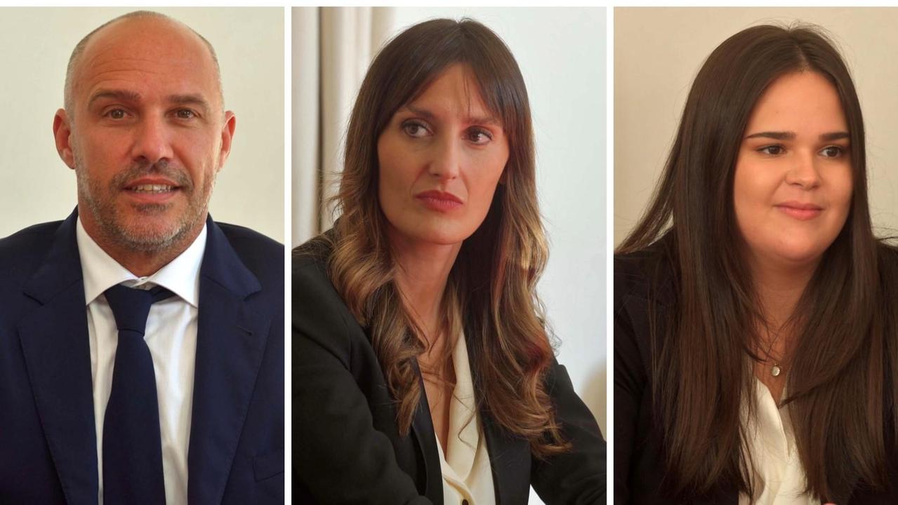 Gli assessori Bastianino Monni, Antonella Sciola ed Elena Casu