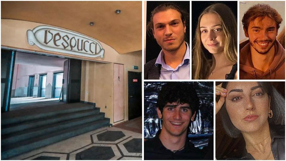 L’ingresso delle sale dell’ex cinema Grande, nell’omonima piazza del centro di Livorno; Giulio Marfori; Emma Gioli; Fabio Canessa; Marco Nencini; Benedetta Vadorini