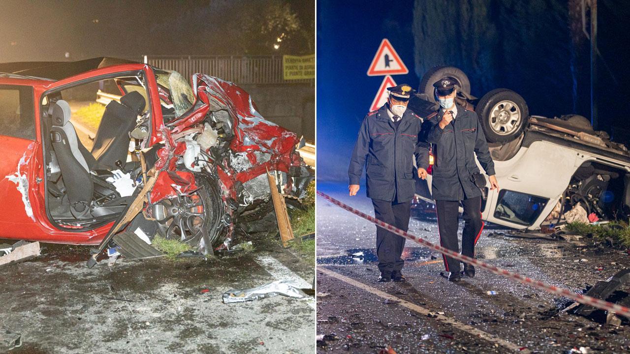 A sinistra l’Alfa 147 al cui volante si trovava Misir Zena, a sinistra la Dacia in cui si trovava Maria Cristina Serafini