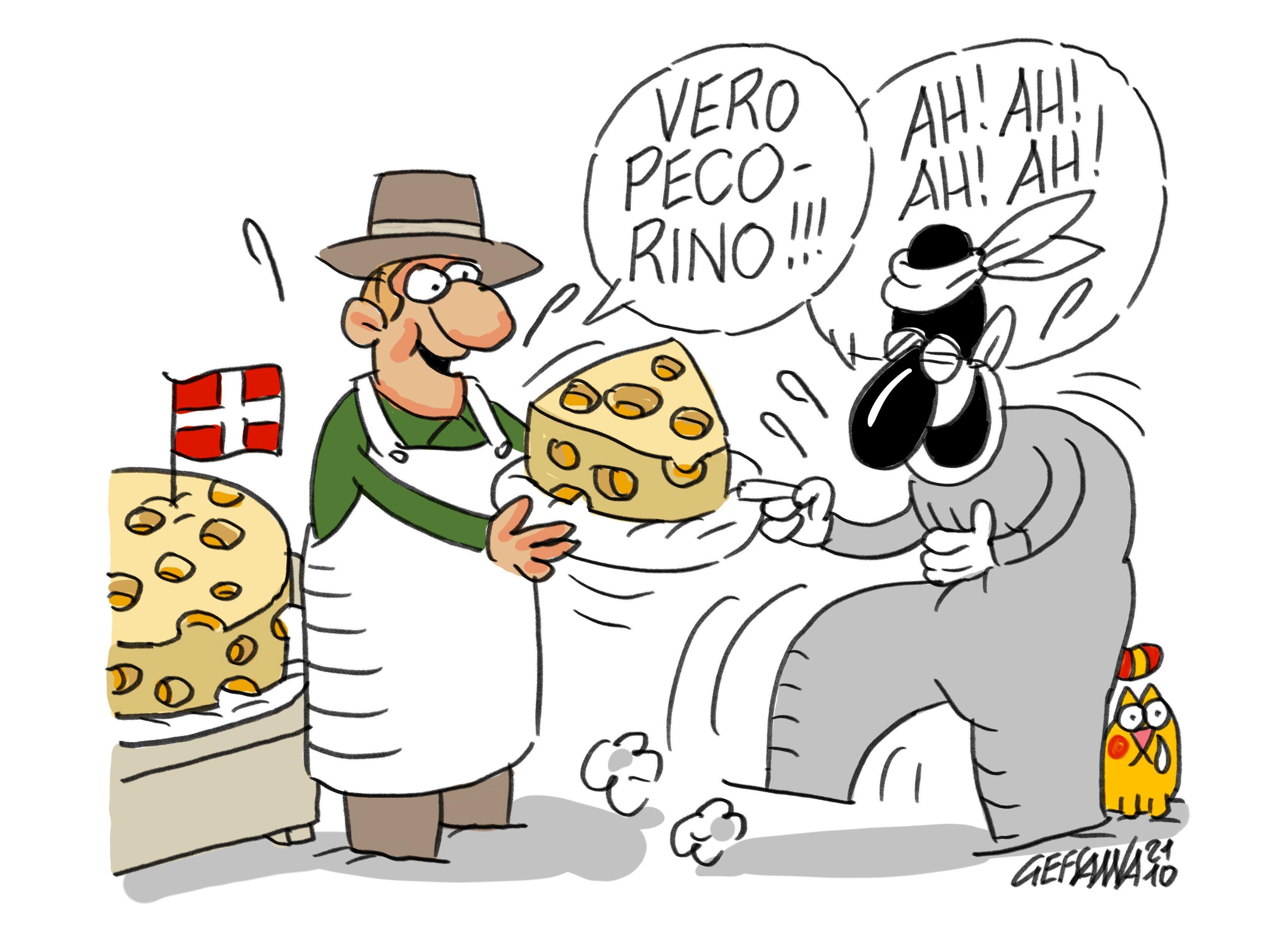La vignetta di Gef: il pecorino è il quarto prodotto italiano più taroccato