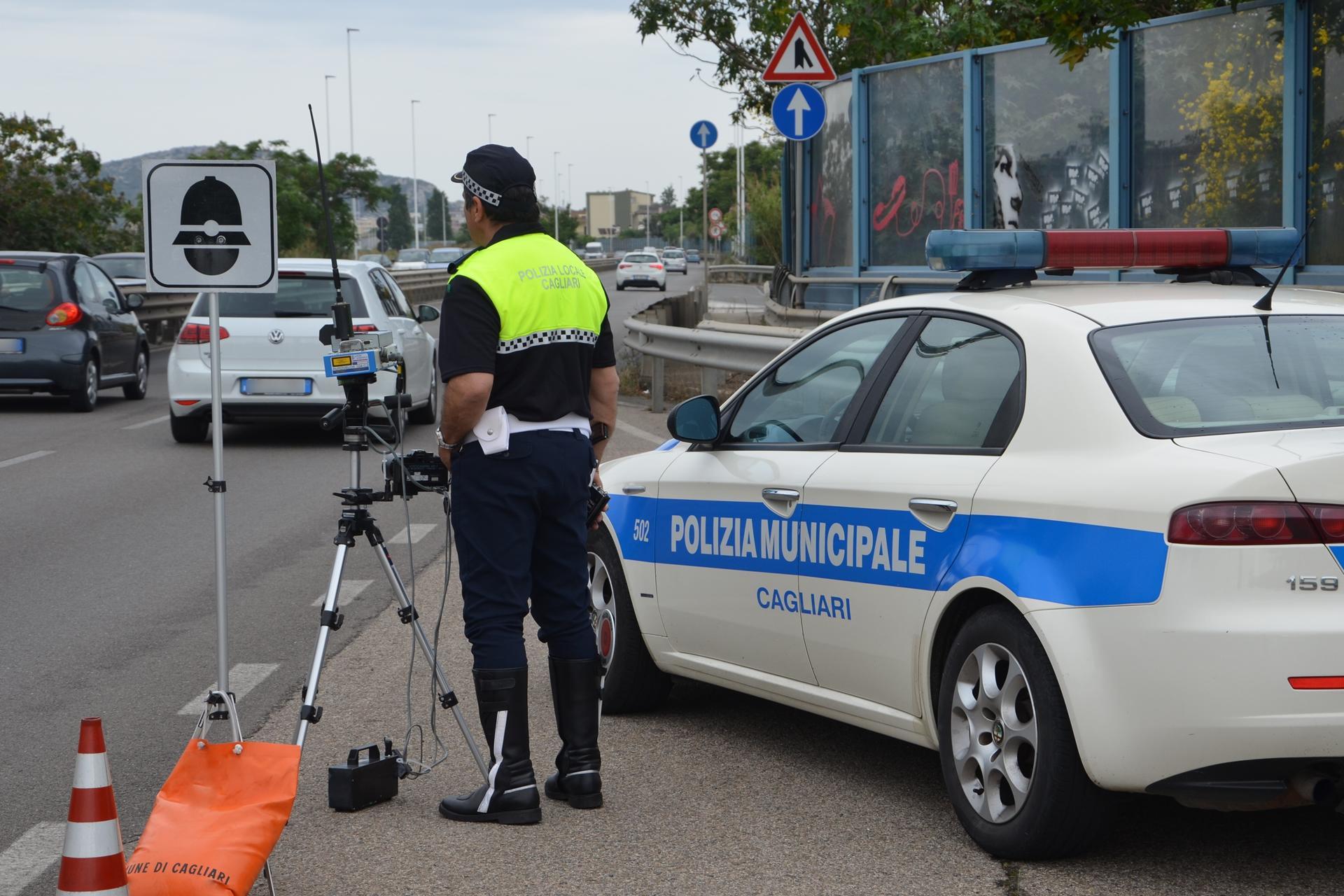 Cagliari, le postazioni autovelox della polizia locale a novembre