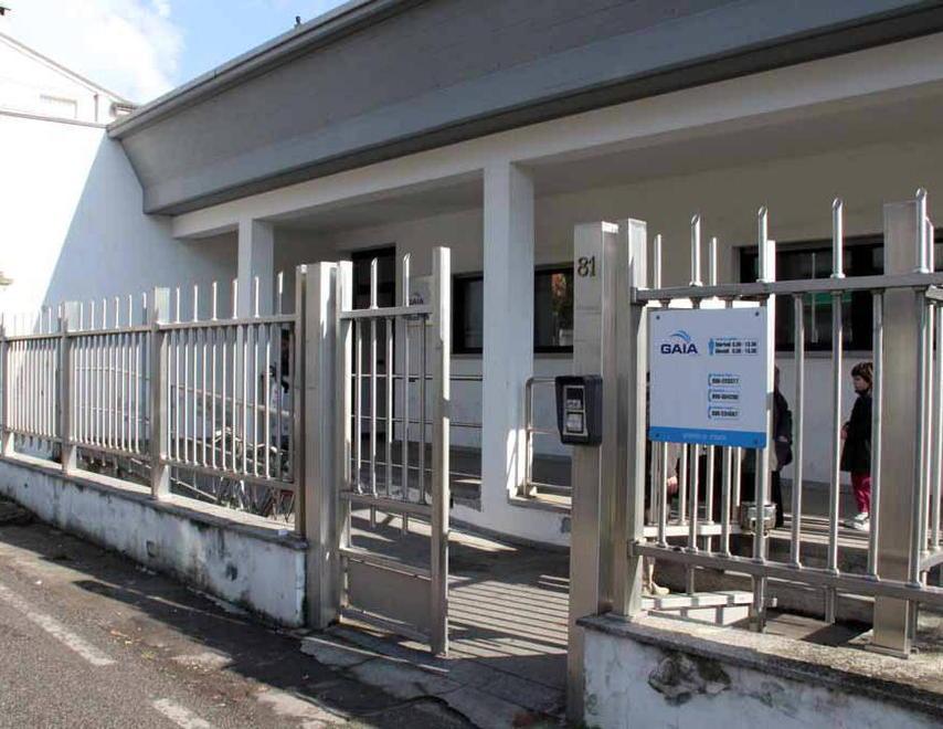Nella foto grande gli uffici di Gaia in Viale Stazione