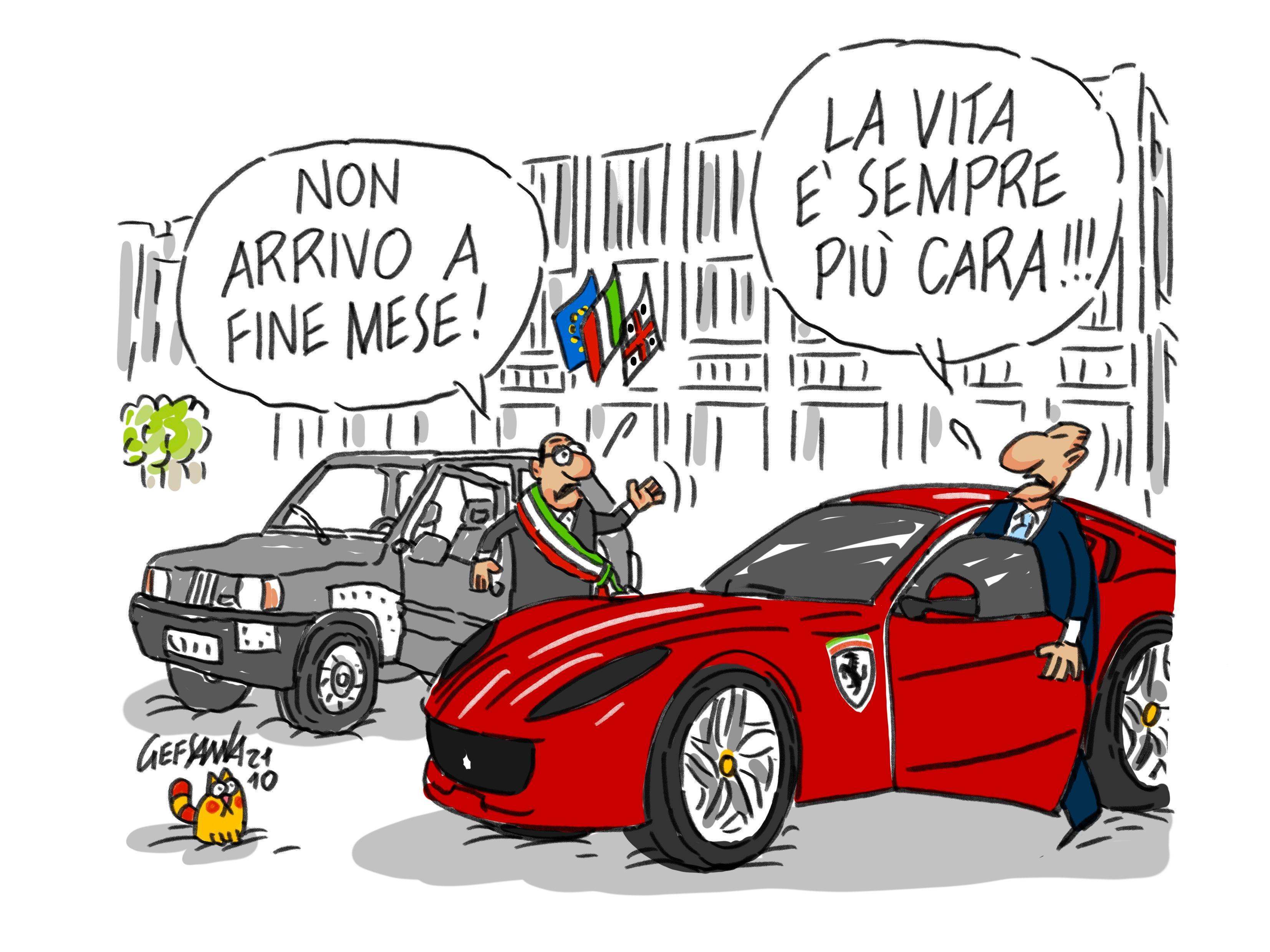 La vignetta di Gef: sindaci sardi, meno soldi rispetto i colleghi della penisola 