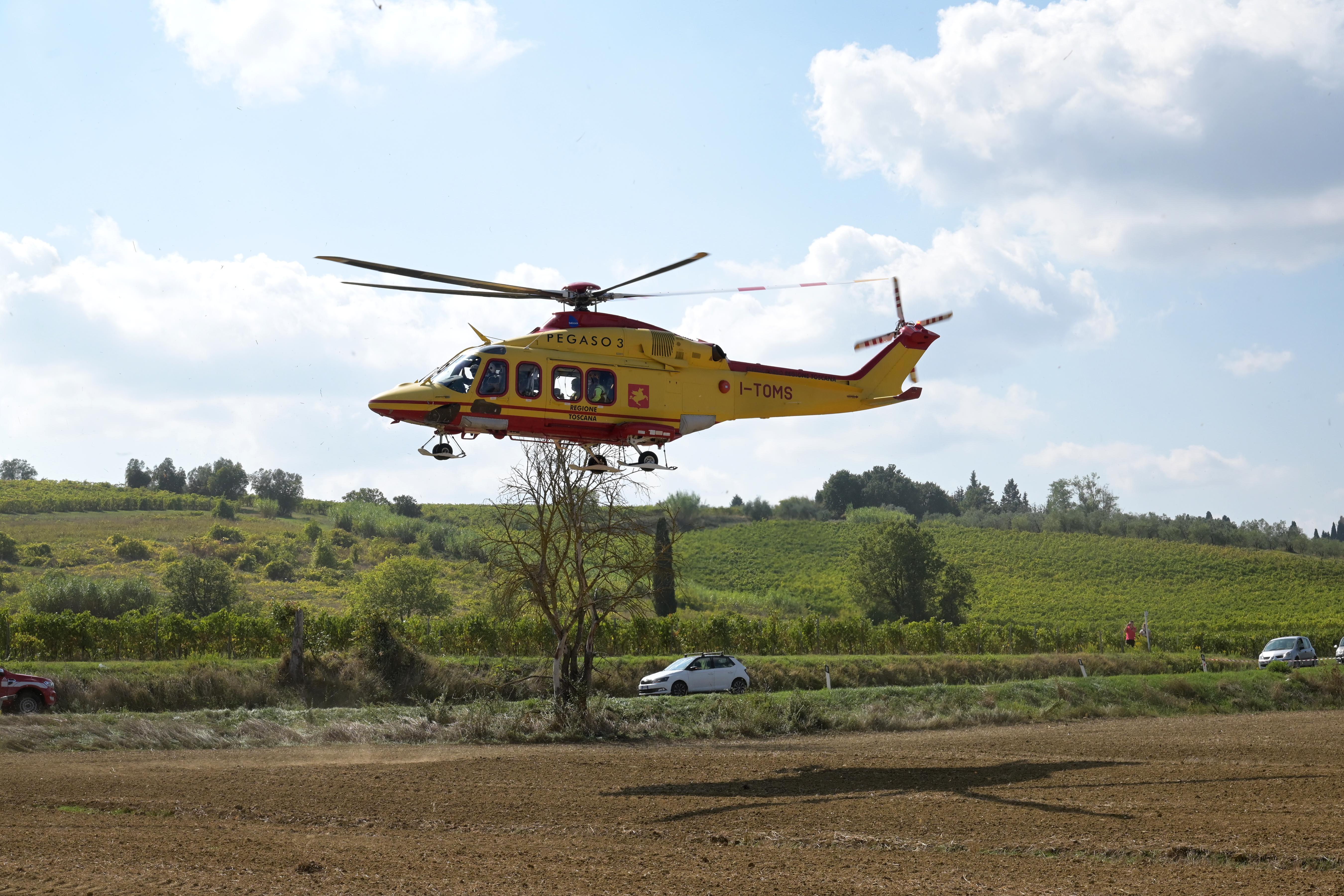 L'elisoccorso Pegaso ha trasporto l'uomo all'ospedale Scotte di Siena (Foto di repertorio)