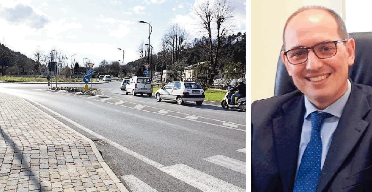 A sinistra la provinciale di Camaiore, una delle strade più pericolose. A destra Luca Sangiorgio