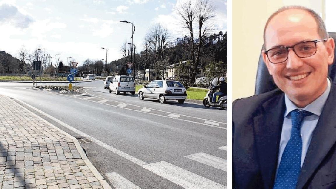 A sinistra la provinciale di Camaiore, una delle strade più pericolose. A destra Luca Sangiorgio