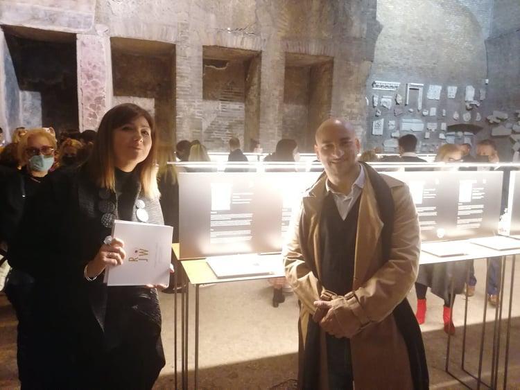 Gianni Misto a Roma con l’architetto Monica Cecchini ideatrice e direttrice del progetto Incinque Open Art Monti
