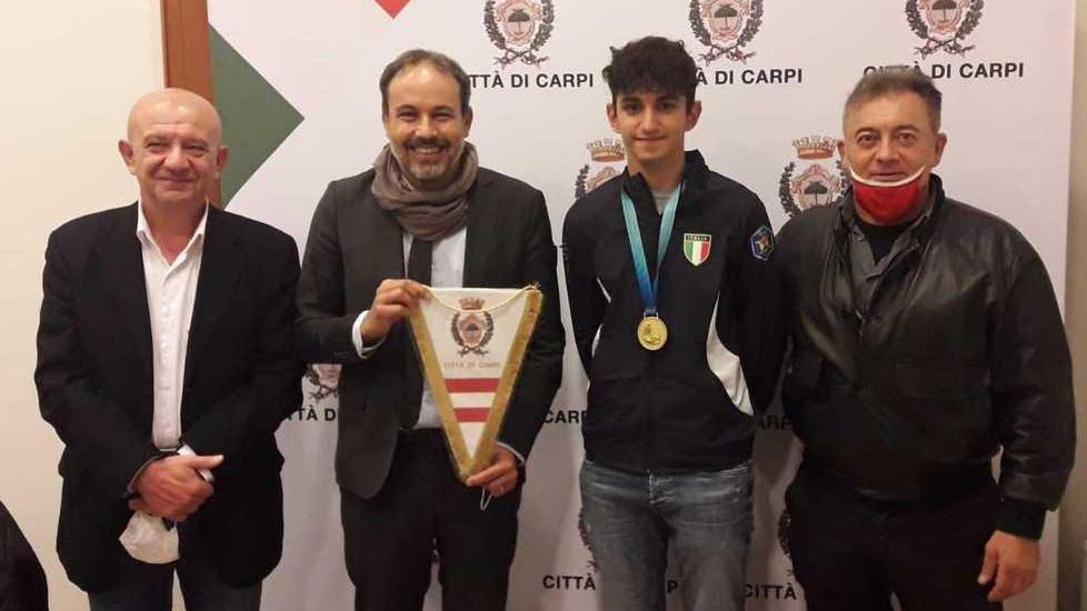 L’iridato Fabio Fiandri ricevuto in Comune a Carpi