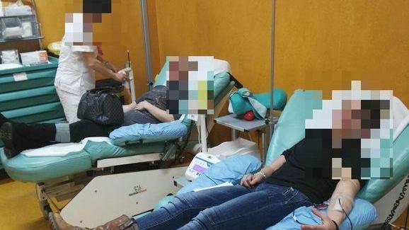 Donatori di sangue al centro trasfusionale di Pontedera