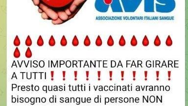 Roccastrada, diffuso falso volantino Avis: «Il sangue dei vaccinati contro il Covid è pericoloso». L'Asl smentisce 