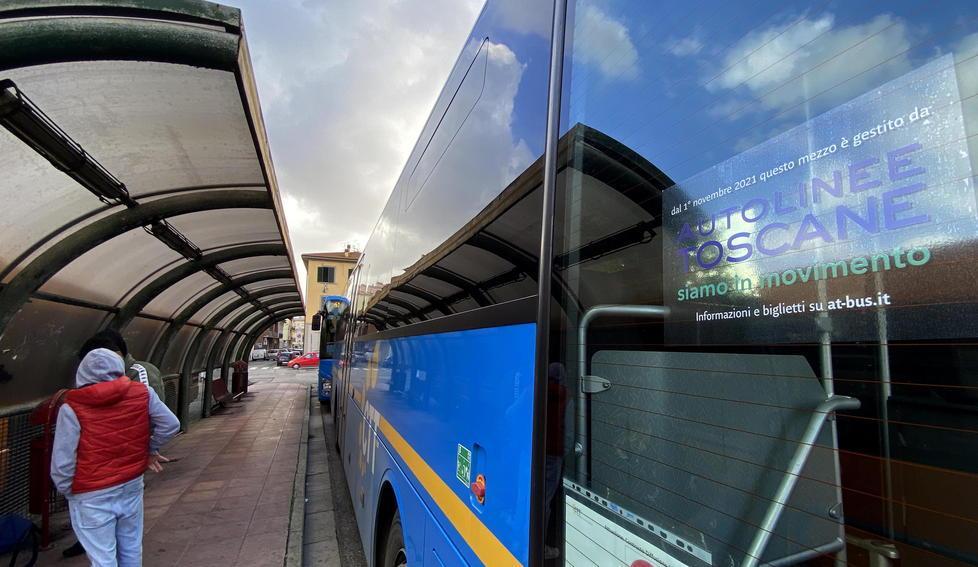 Un autobus del nuovo gestore del trasporto pubblico locale, Autolinee Toscane