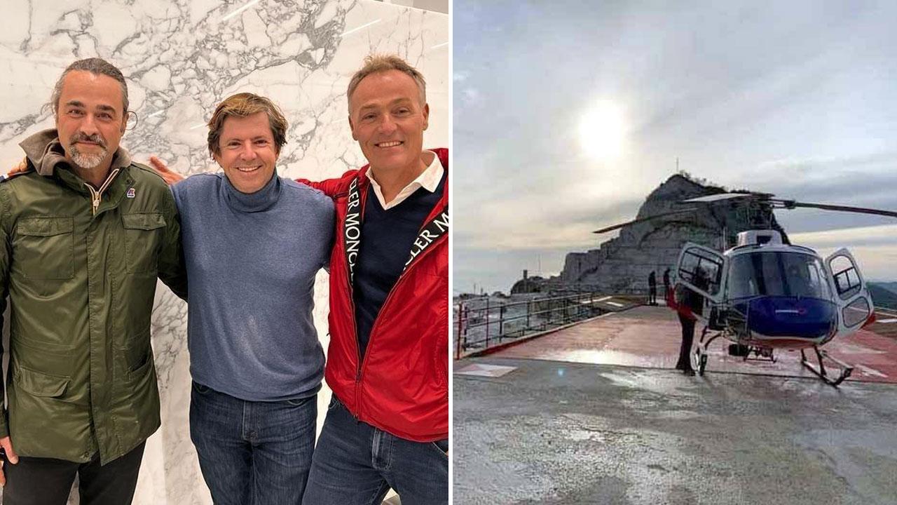L'elicottero di Francois e in mezzo a Vanelli e Franchi