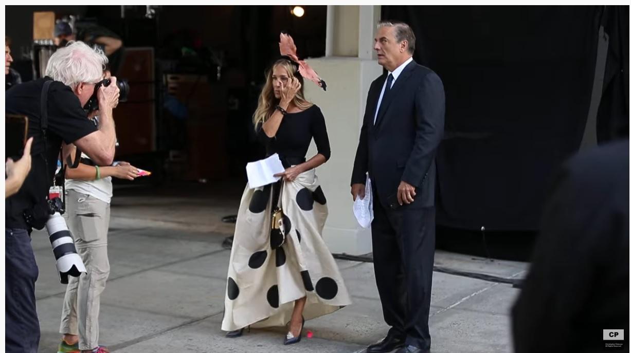 Big (Chris Noth) e Carrie (Sarah Jessica Parker) sul sette della nuova serie