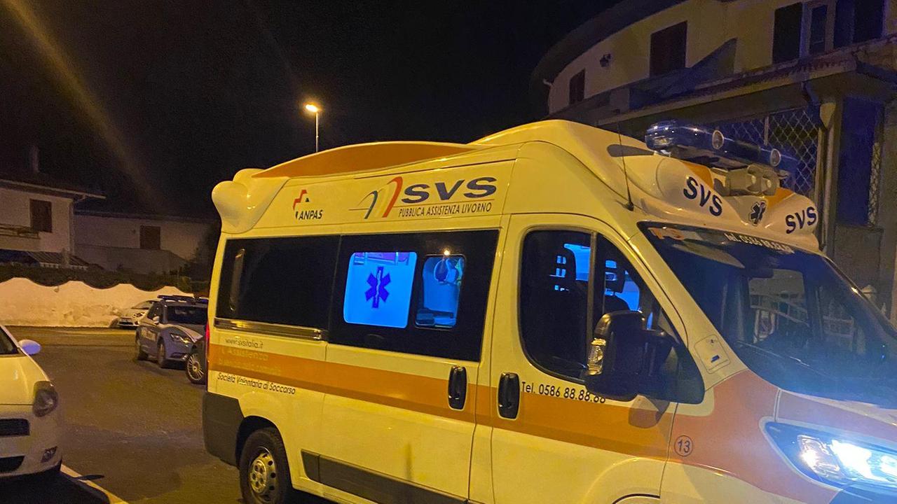 L'ambulanza della Svs a Stagno per l'intervento di soccorso