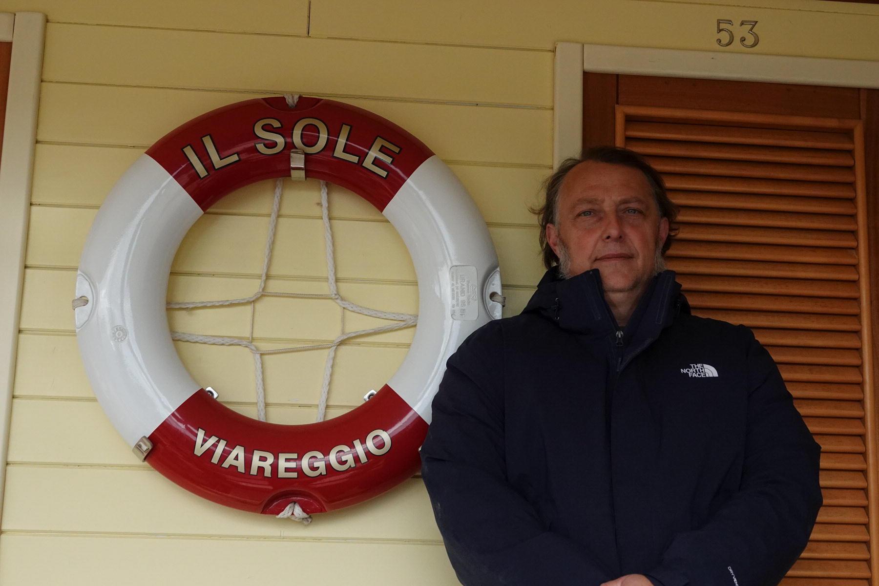 Luca Lippi, titolare del bagno Il Sole sulla Passeggiata e nuovo presidente dei balneari di Viareggio