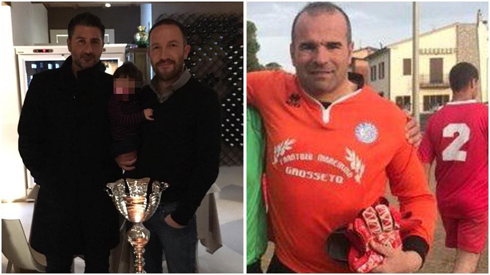 Da sinistra l’allenatore del Campagnatico, Nicola Pedone, con Cristian Burioni. A destra Vincenzo Sabatini