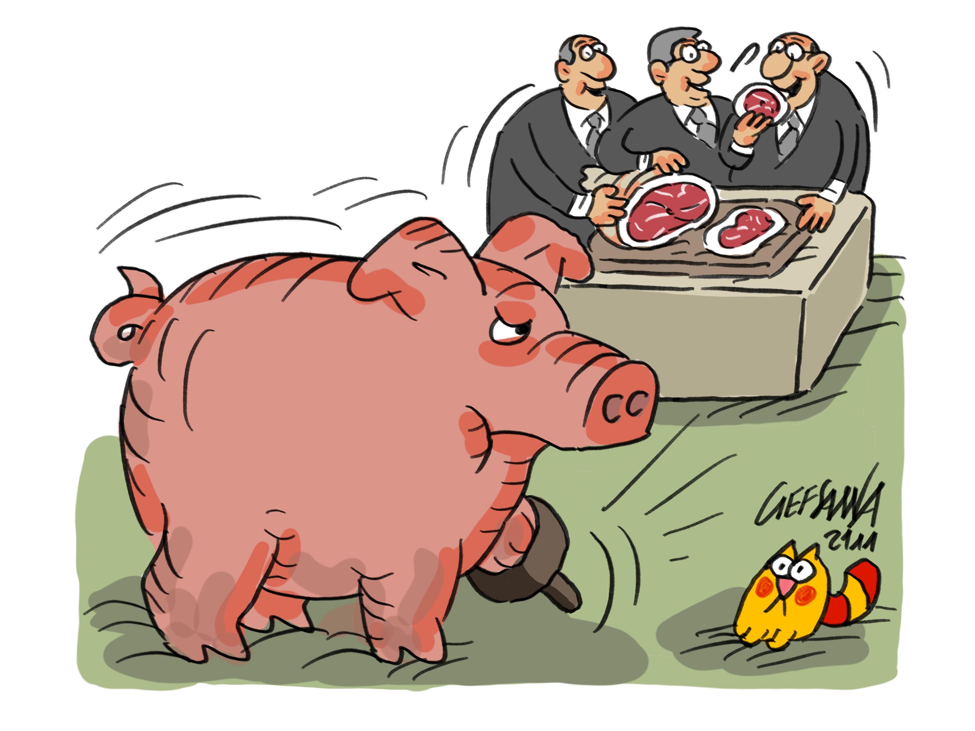 La vignetta di Gef: ispettori dell'Ue nell'isola per testare la fine della peste suina