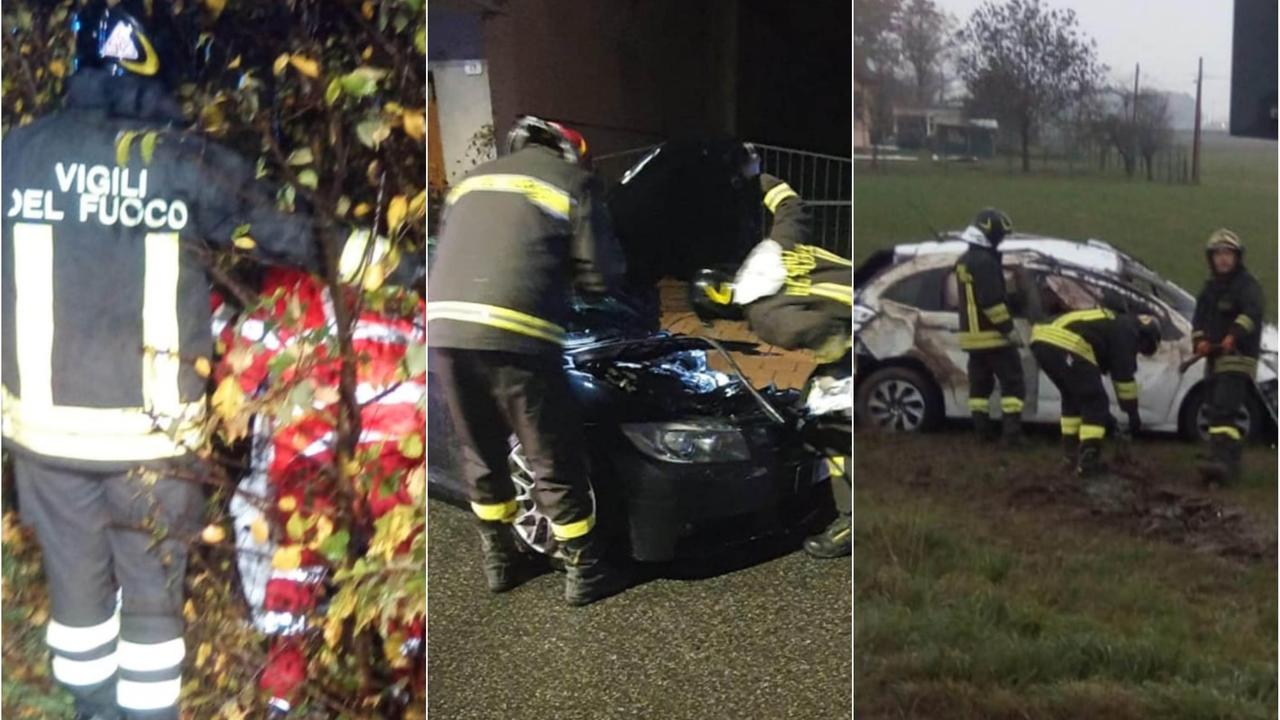 Raffica di incidenti: a Fabbrico auto contro casa, due feriti gravi. Bloccata una fuga di gas
